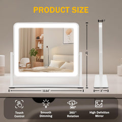 Bearolve vanity mirror 360 rotation highlights full-angle adjustments for comfortable viewing.
