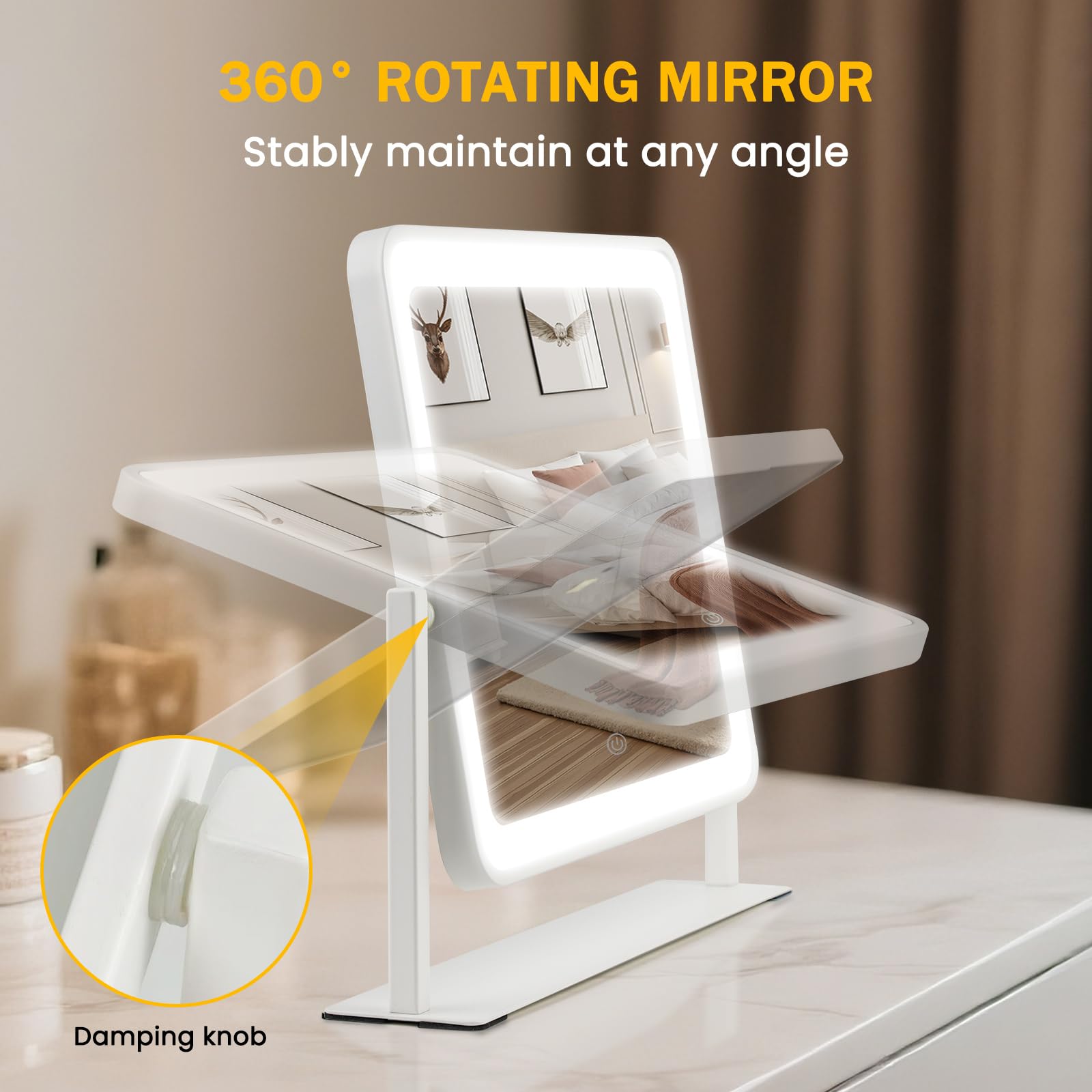 Bearolve vanity mirror die-cast aluminum frame emphasizes durability and sleek look.