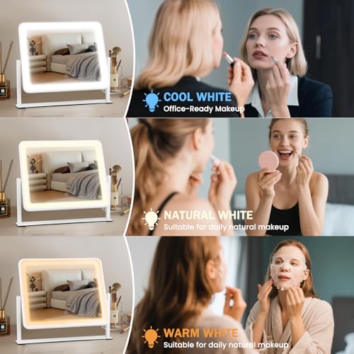 Bearolve vanity mirror smart touch panel simplifies power, color, and brightness control.