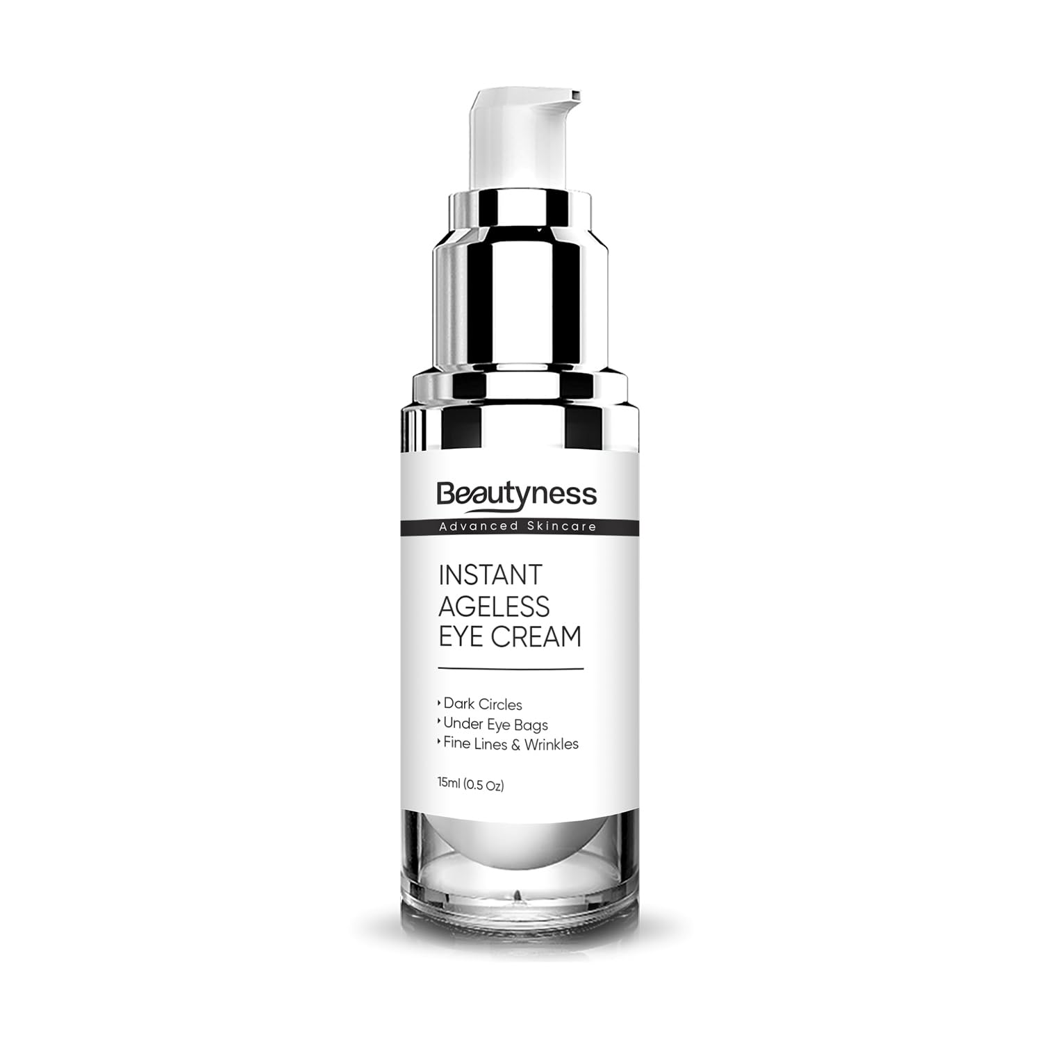beatool Instant Ageless Eye Cream tube closeup showing instant under-eye lift.