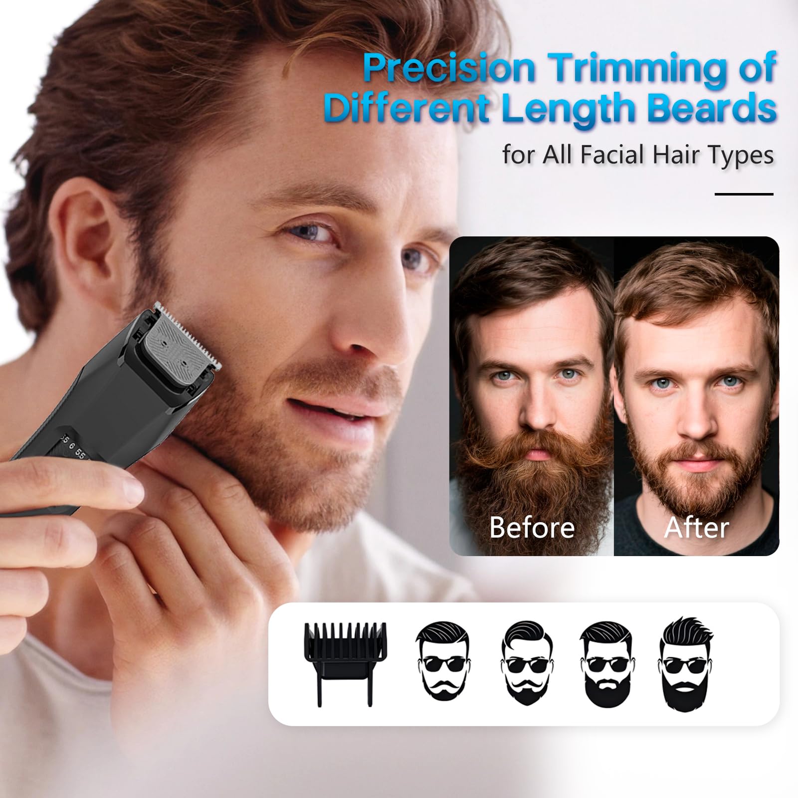 Beatslm beard-trimmer usb-charging with led display helps plan grooming on the go