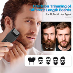 Beatslm beard-trimmer usb-charging with led display helps plan grooming on the go