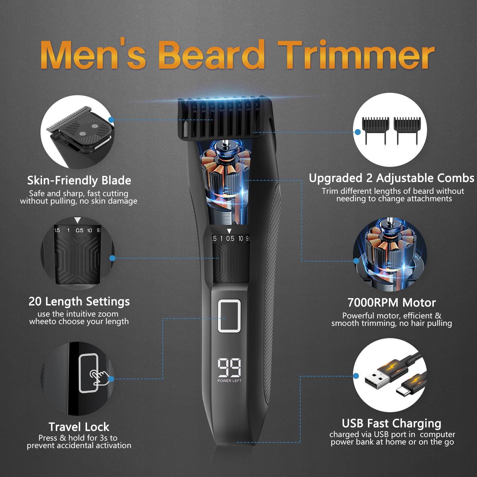 Beatslm Manscape body trimmer attachments for grooming chest, groin, and more.