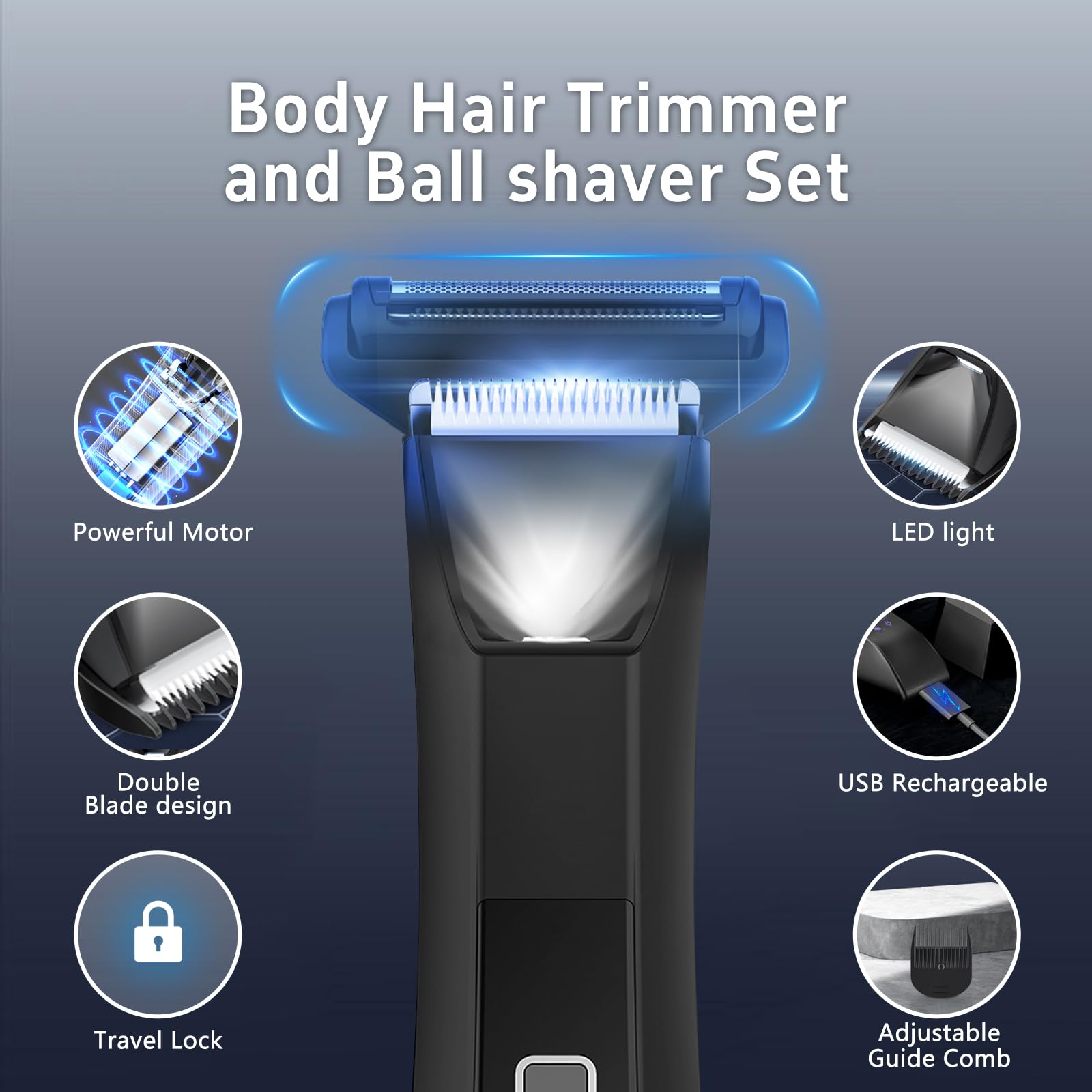 Beatslm groin trimmer shows R-shaped blade for skin-friendly trimming