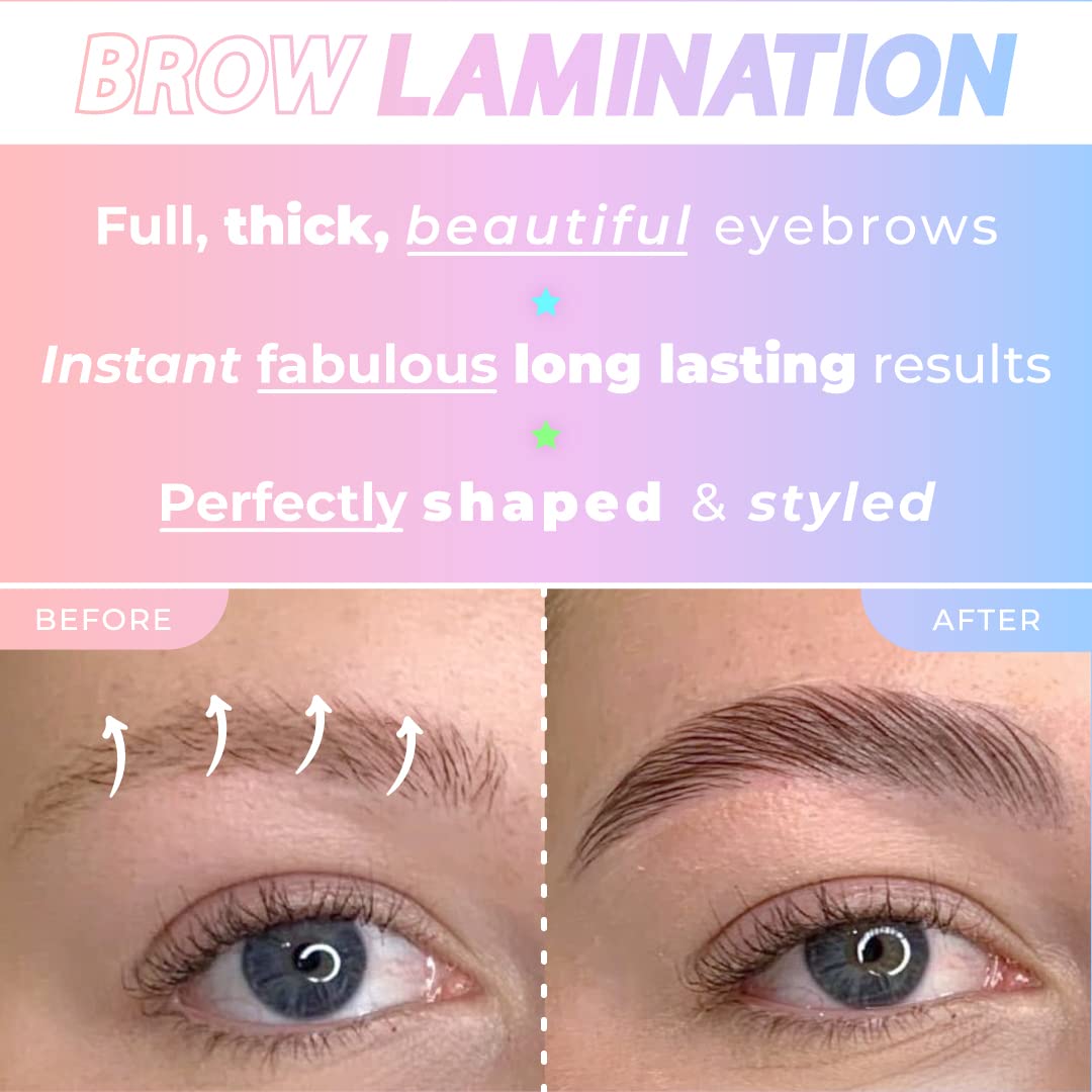 Beau Lashes Brow Lamination Kit brushes-tools laid out for precise, easy brow lifting.