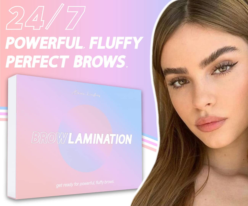 Beau Lashes Brow Lamination Kit results-brows show fuller, lifted brows after use.