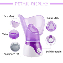 BeauTy Nymph Face Steamer close-up steam plume supporting skin-refreshing cleansing