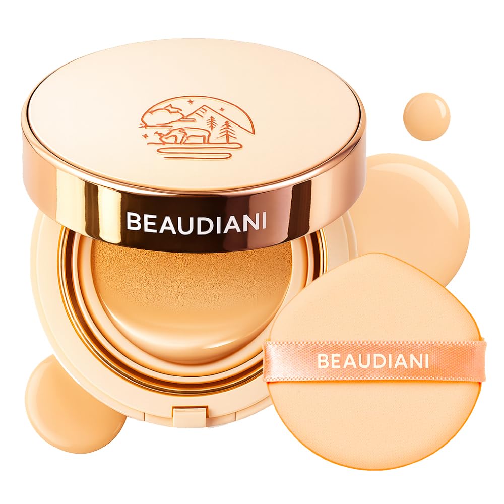 BEAUDIANI natural-coverage-mesh-cushion-compact delivers radiant, buildable coverage on the go.