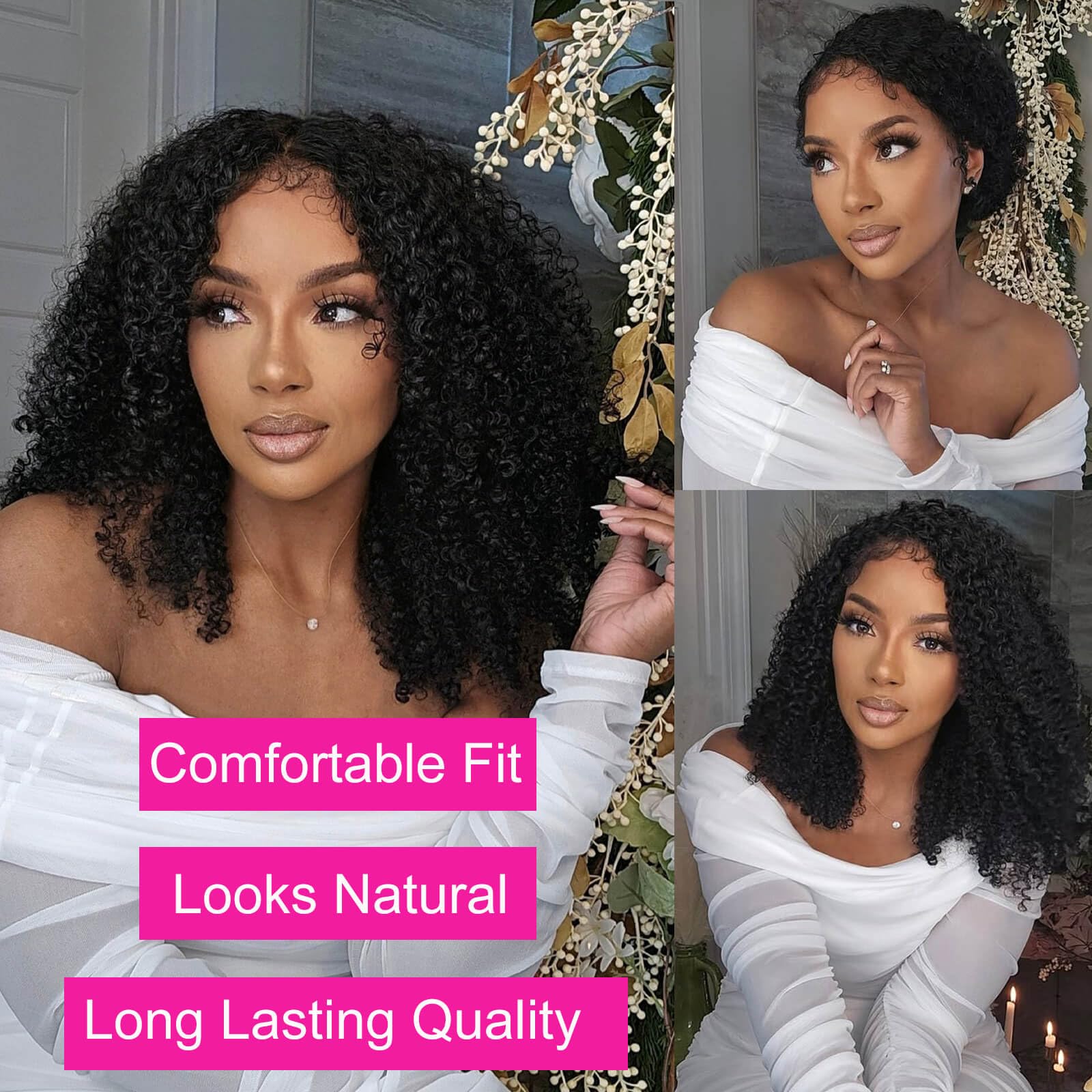 BEAUDIVA kinkycurly pre-plucked lace-front wig ready for effortless styling