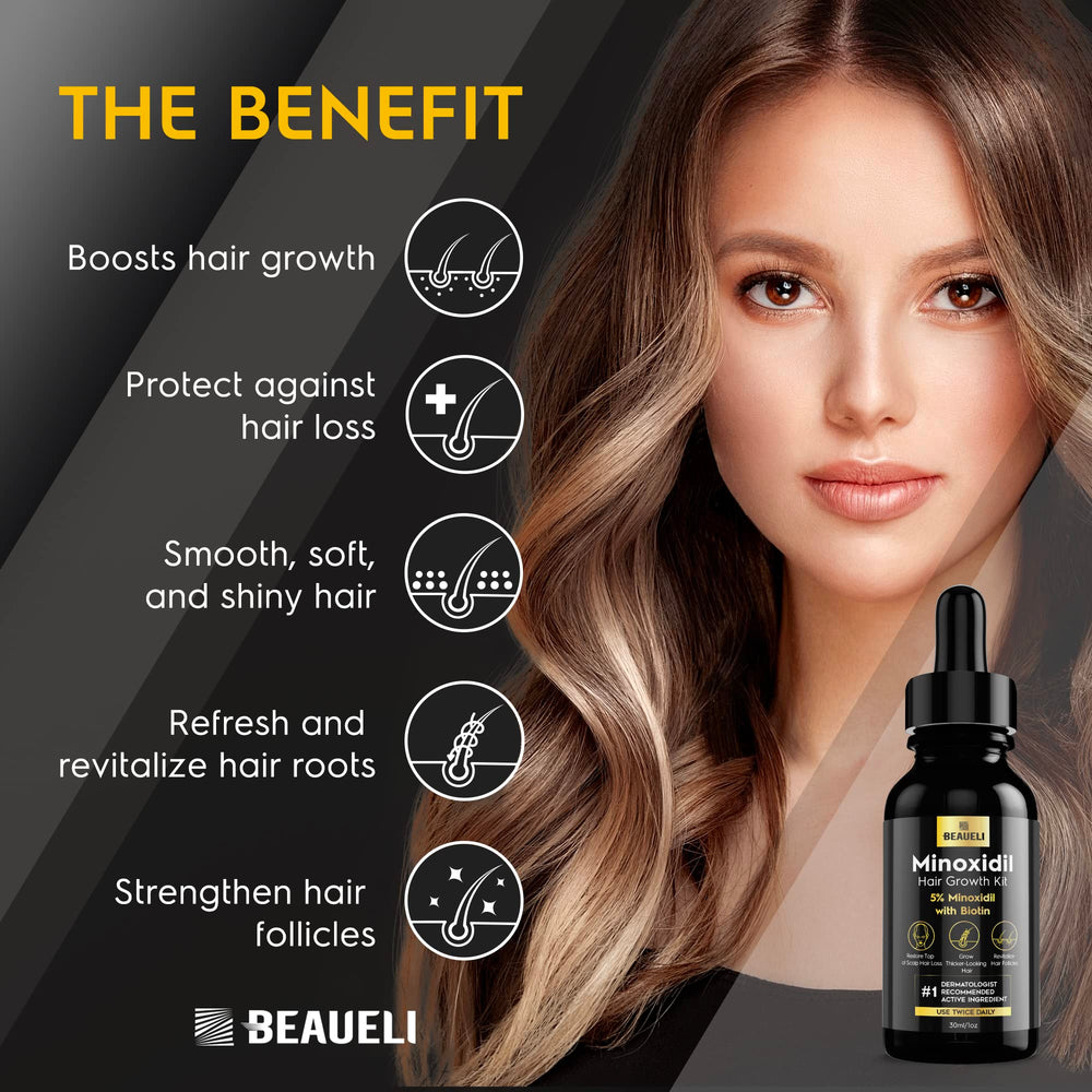 Beaueli Biotin-infused serum closeup highlights nourishing formula for thinning strands.