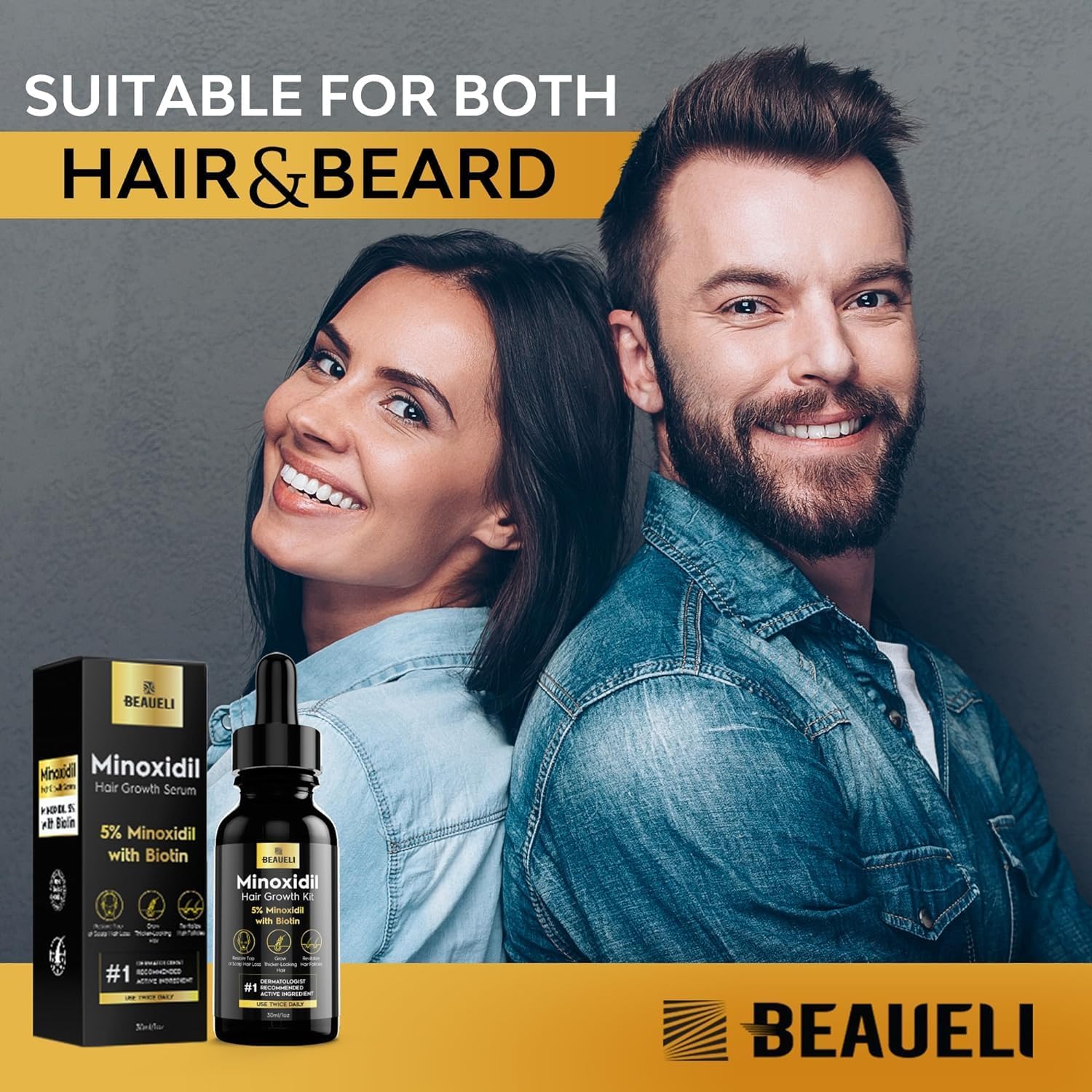Beaueli Minoxidil serum texture absorbs quickly into skin.