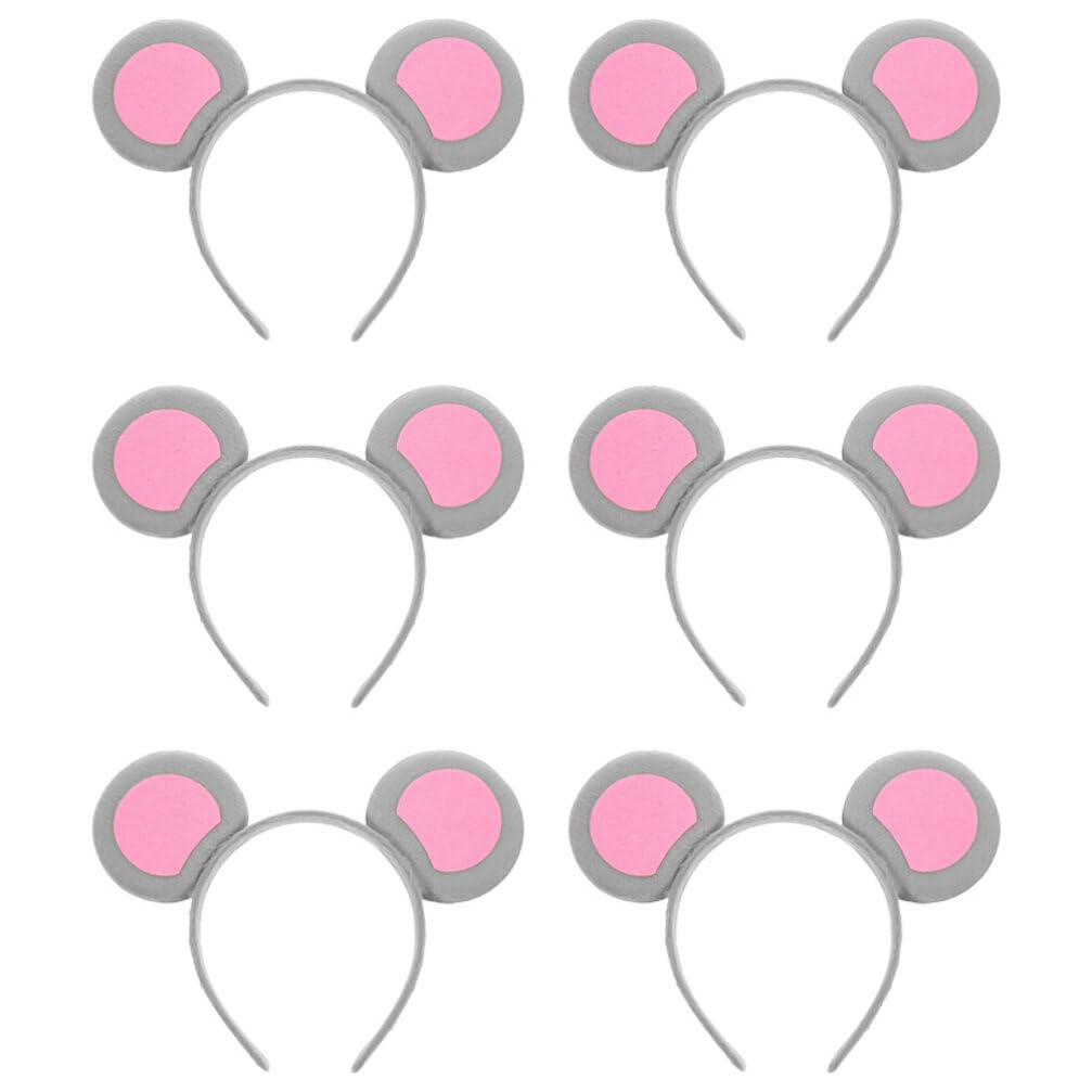 Beaupretty mouse ears headband gray cartoon for cosplay and photo props.