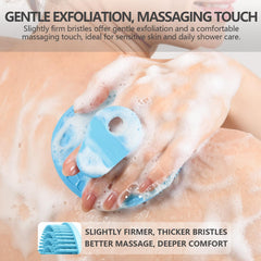 BEAUTAIL silicone body scrubber in gray with non-slip grip for easy shower control.