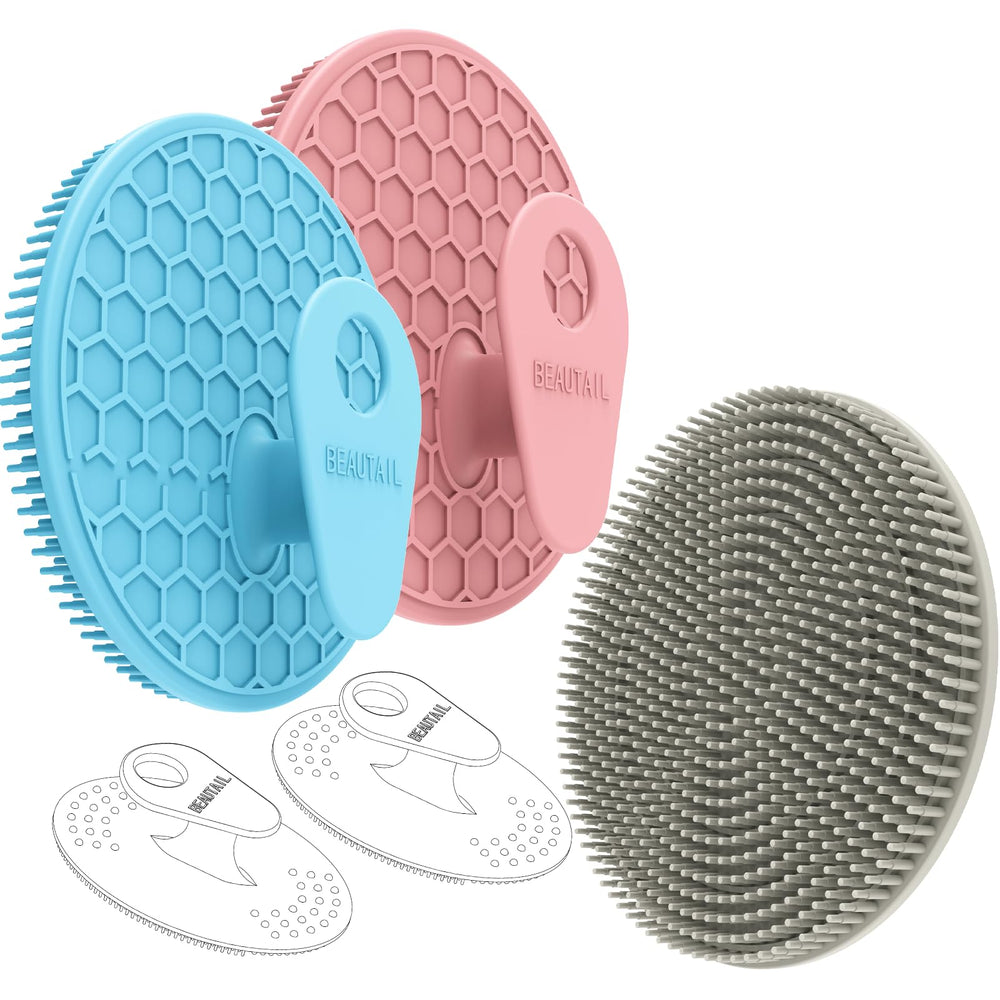 BEAUTAIL silicone body scrubber in pink delivers gentle exfoliation and quick-drying hygiene.