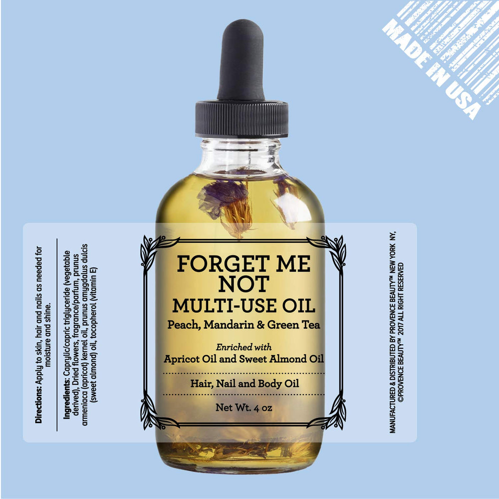 BEAUTE DE PROVENCE Forget Me Not oil used on hair ends for shine