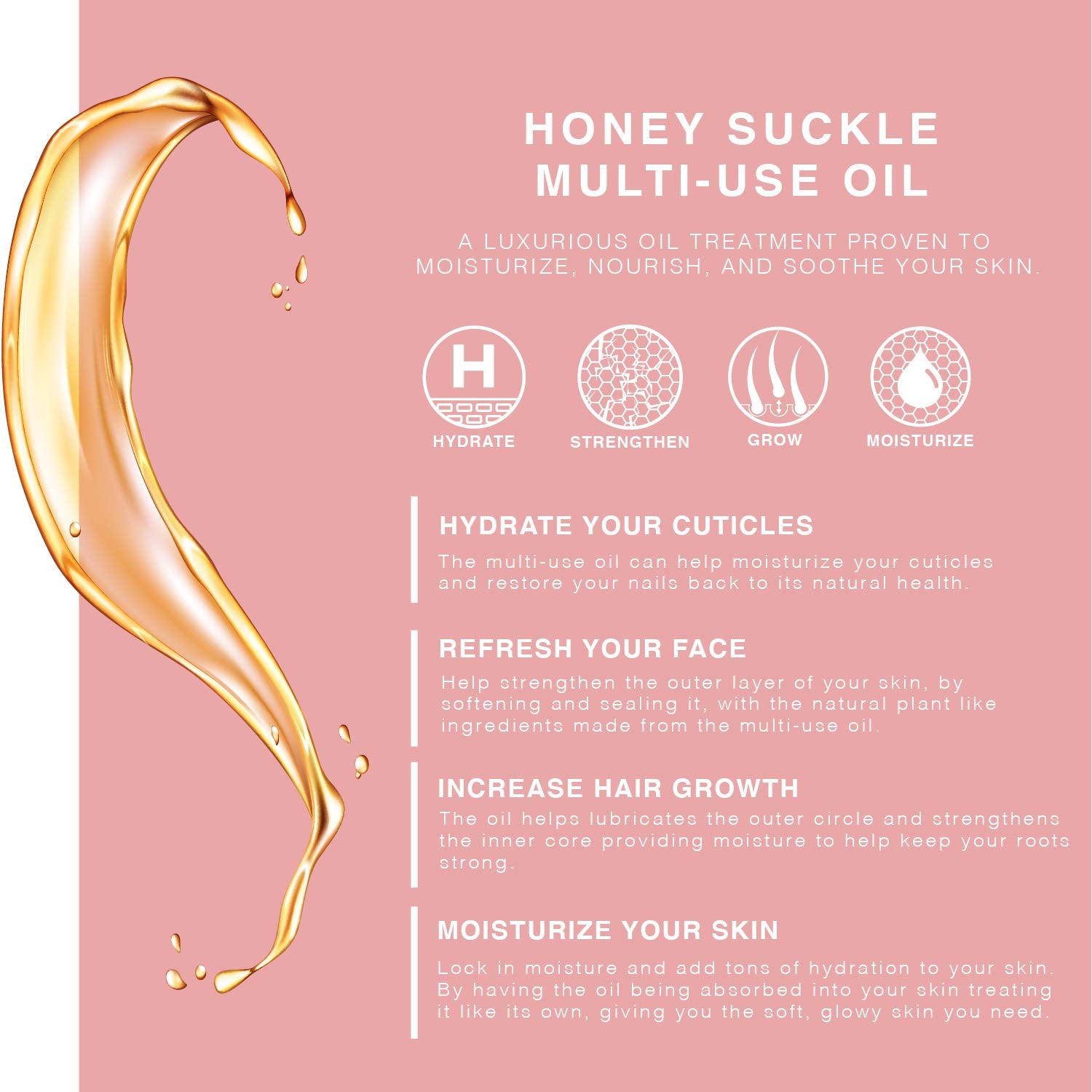 BEAUTE DE PROVENCE Honey Suckle oil for hair nourishes ends with shine