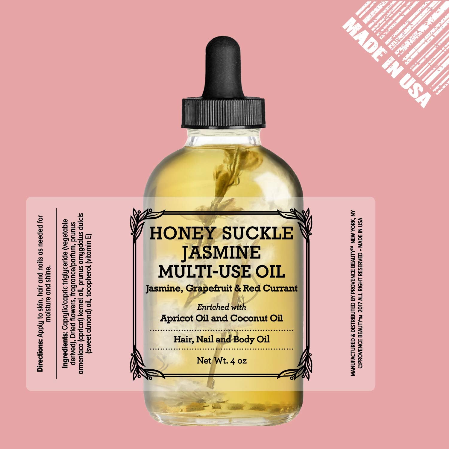 BEAUTE DE PROVENCE Honey Suckle oil pour shows quick absorption for versatile use