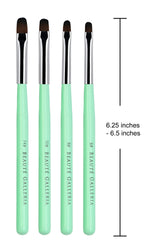 Beaute Galleria brush size 8 blends and shapes for clean lines.