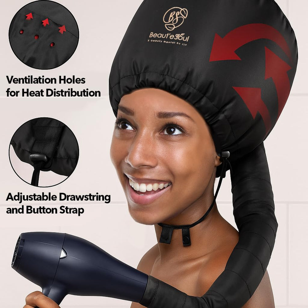 Beauté Seoul large soft hood delivers even heat for deeper conditioning and faster results