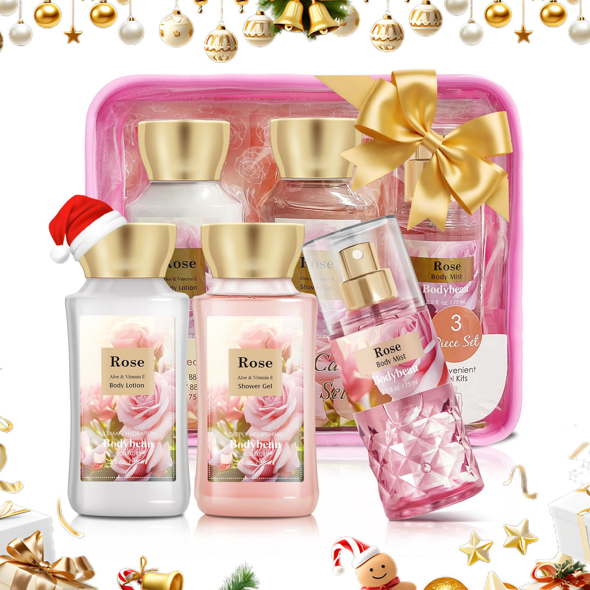 Beautifier Life rose gift set shower gel—refreshing morning ritual