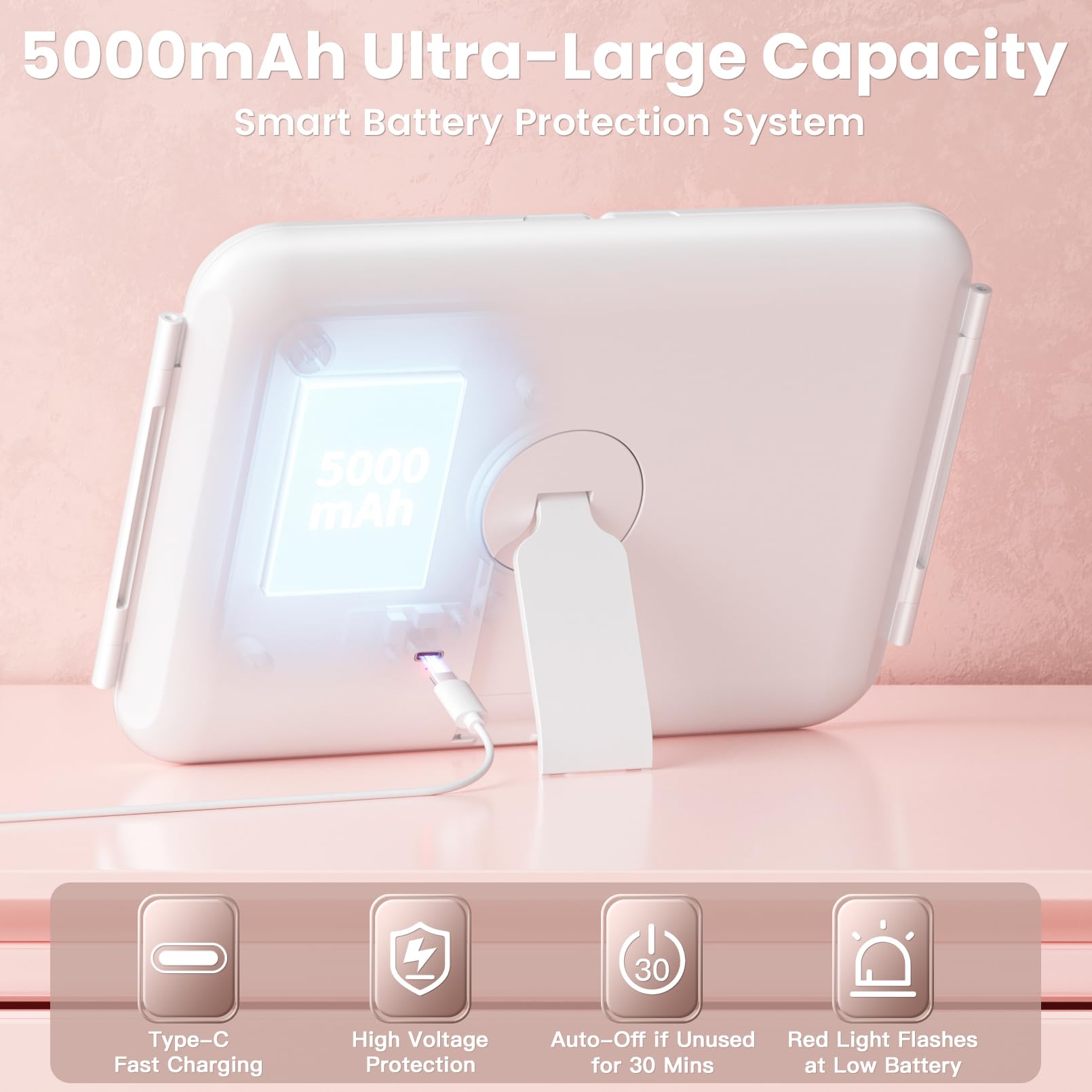Beautifive 5000mAh rechargeable battery with Type-C charging for travel use