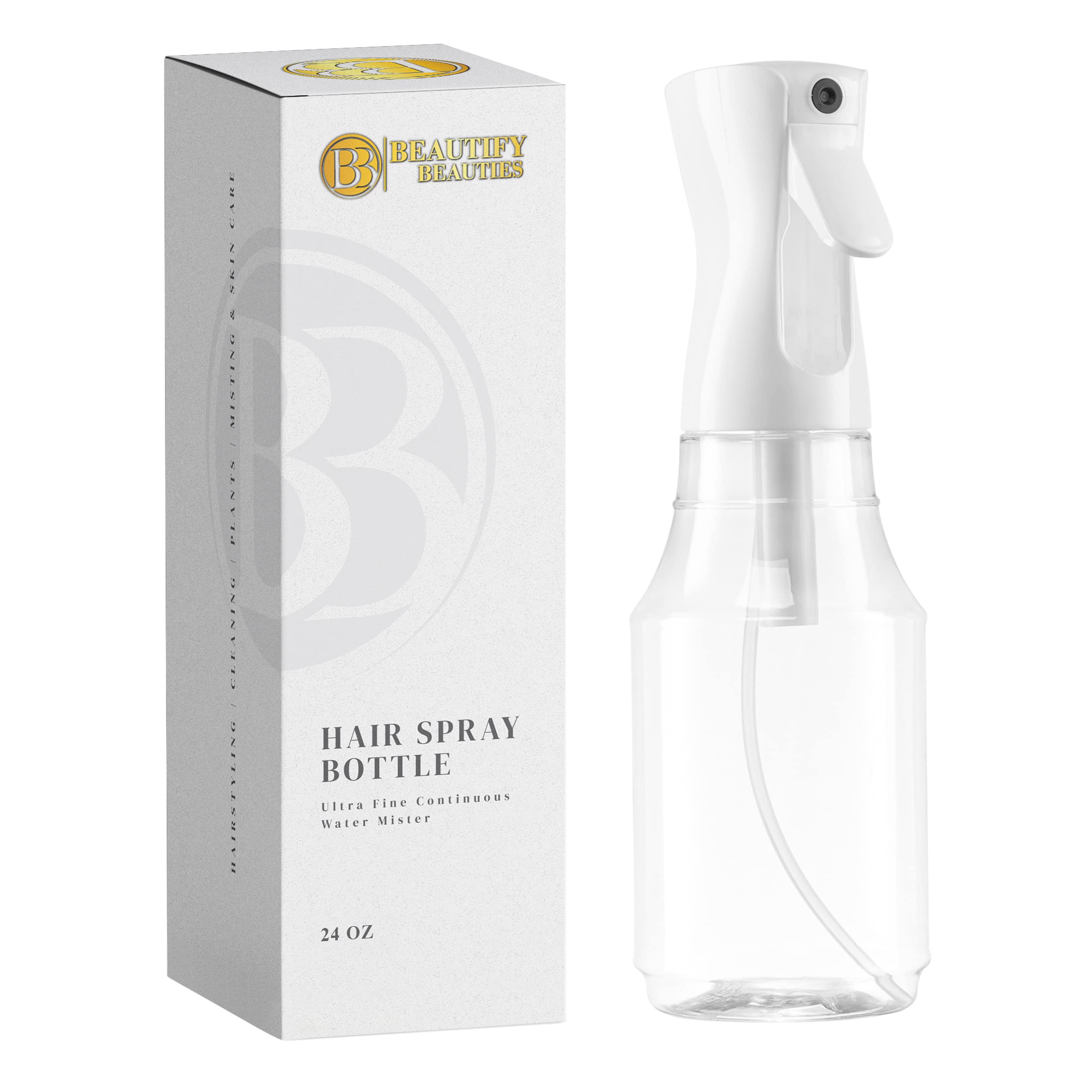 BeautifyBeauties spray bottle with 360 mist for even coverage across surfaces