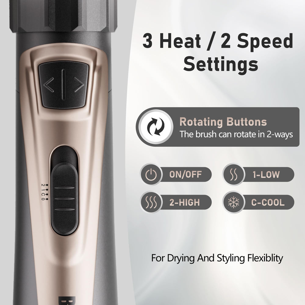Beautimeter hair dryer brush one-and-quarter-inch barrel creates soft curls