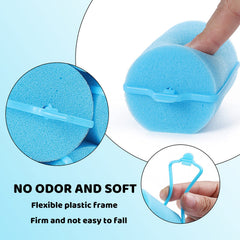 BEAUTIYAND jumbo foam sponge roller blue loose curls for day-long bounce.