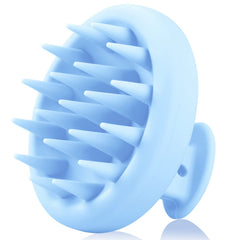 Beautlohas silicone scalp massager brush blue with soft bristles for gentle scalp care.