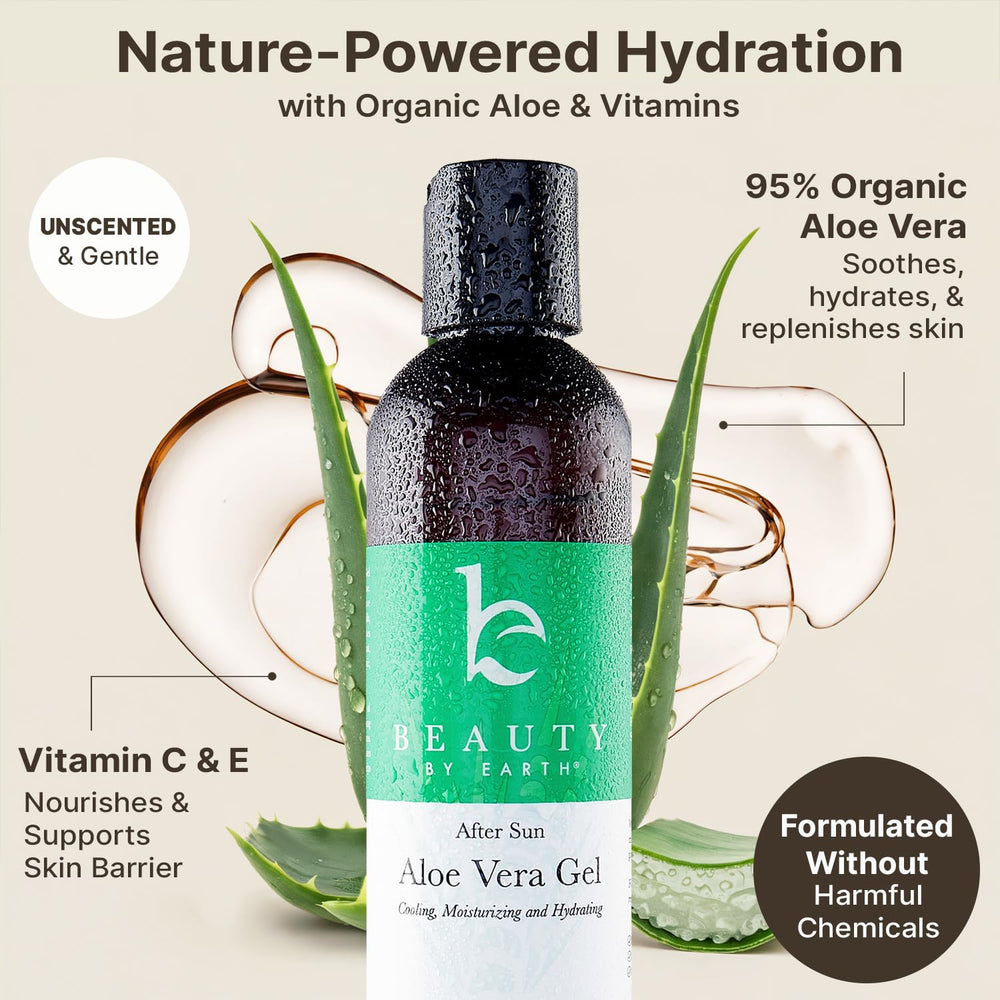 Beauty by Earth Aloe Vera Gel fast-absorption formula reduces stickiness on contact.