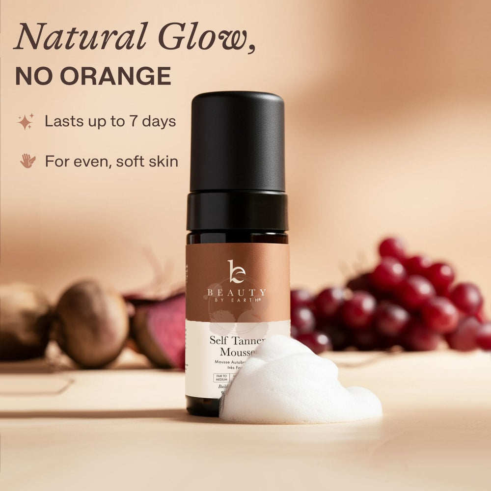 Beauty by Earth Autobronceador Mousse: textura ligera para acabado uniforme.