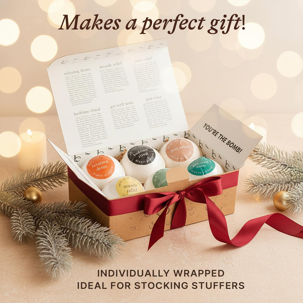 Beauty by Earth Bath Bombs Gift Set ready for stocking stuffers