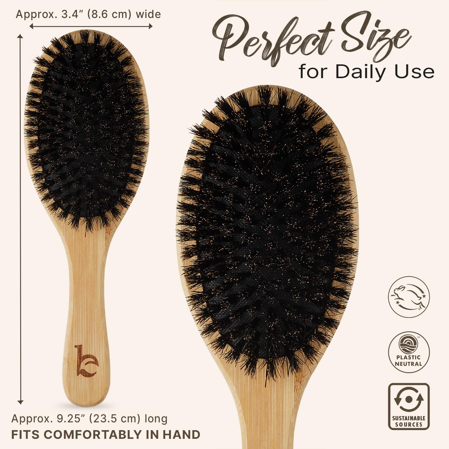 Beauty by Earth boar-bristle brush helps reduce frizz and static for smoother styles