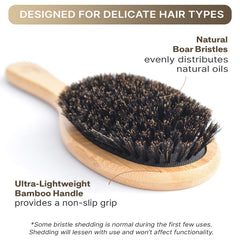 Beauty by Earth brush distributing natural oils from roots to ends for balanced shine