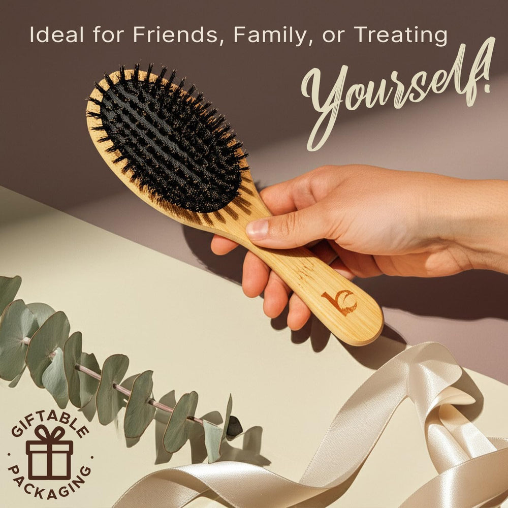 Beauty by Earth bristle brush showcasing scalp stimulation and gentle circulation