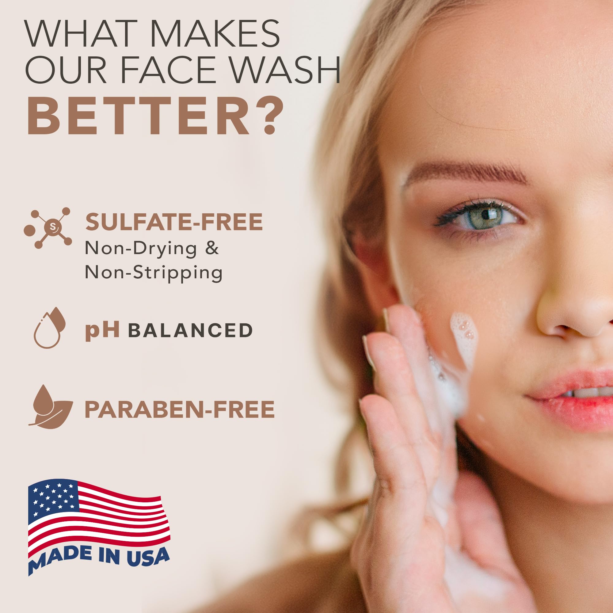 Beauty by Earth Clean Face Wash label closeup highlighting organic ingredients and purity