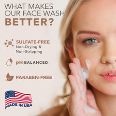 Beauty by Earth Clean Face Wash label closeup highlighting organic ingredients and purity