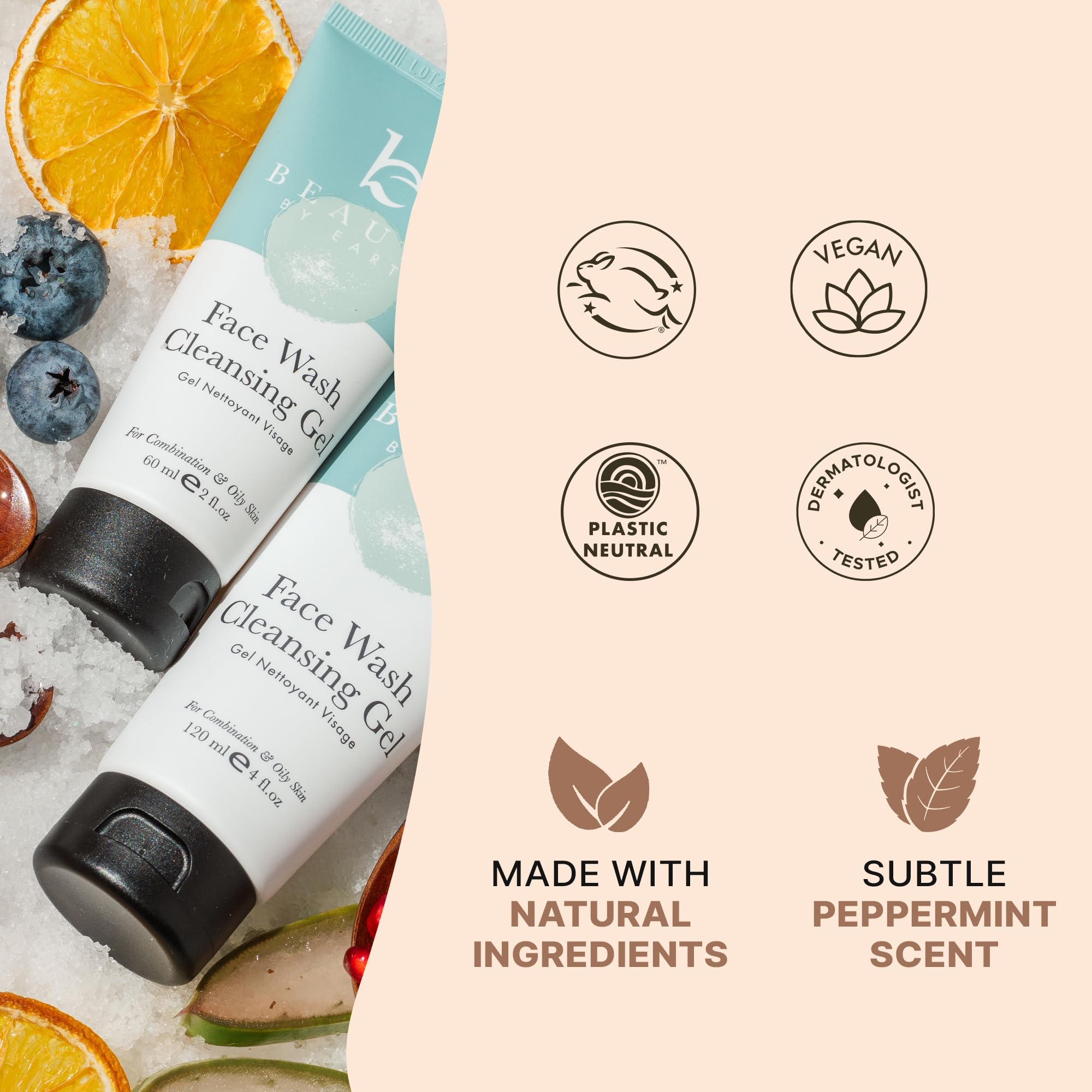 Beauty by Earth Clean Face Wash pump application delivering smooth lather for refreshing cleansing