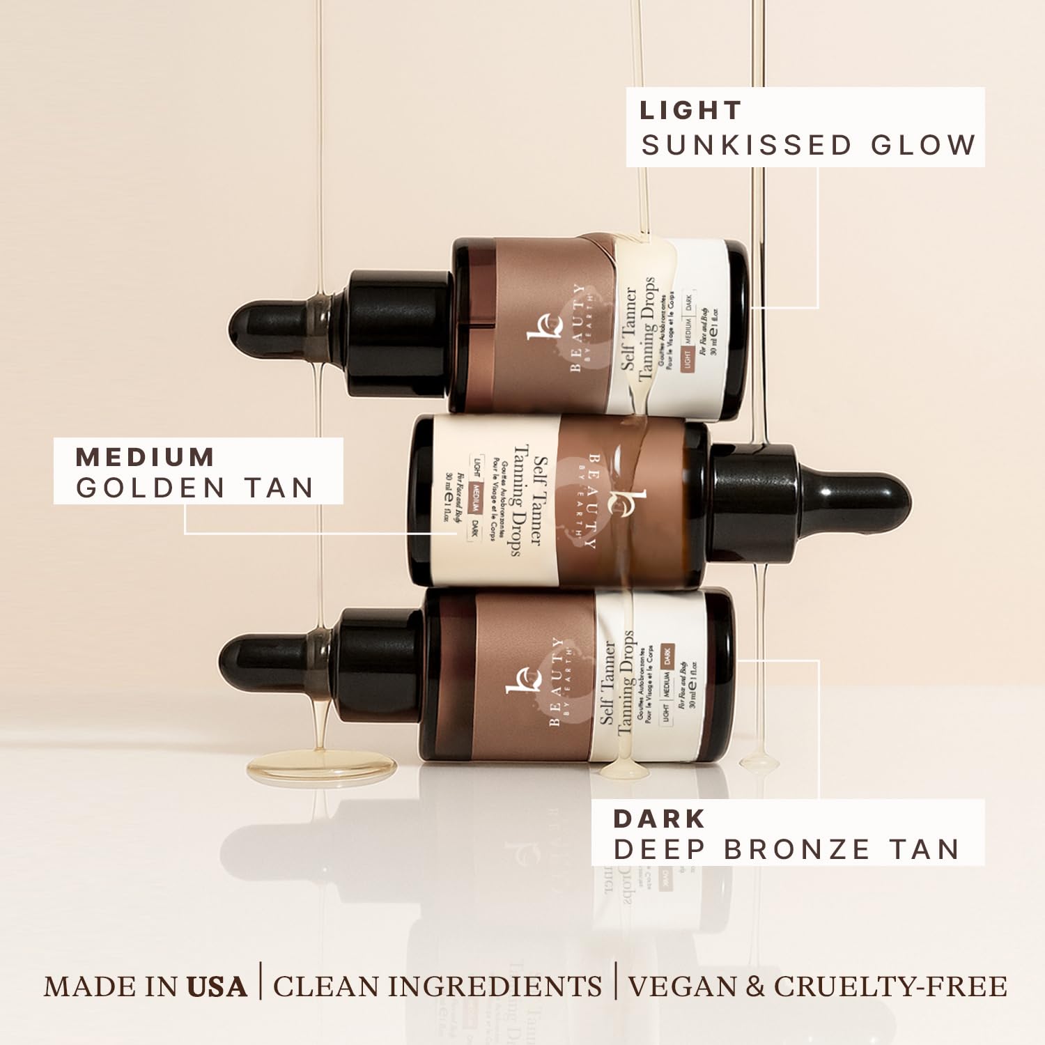 Beauty by Earth drops being mixed into moisturizer for a seamless daily routine.