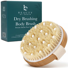 Beauty by Earth dry brush showing lymphatic drainage focus for smoother skin