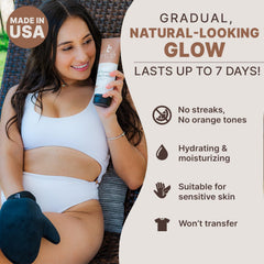 Beauty by Earth exfoliating mitt preps skin for flawless self-tanning results.