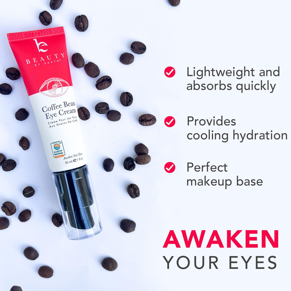 Beauty by Earth eye cream puffiness under eyes scene conveying depuffing potential