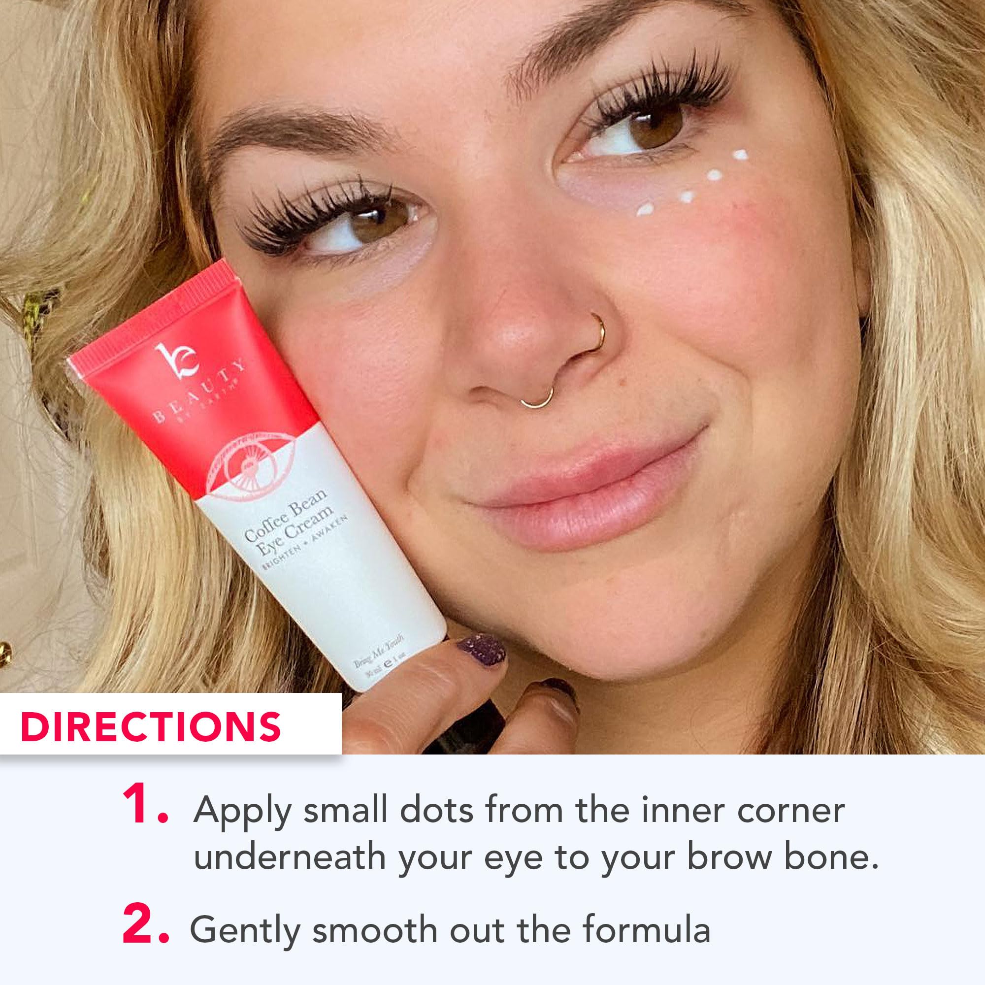 Beauty by Earth under-eye refresh shot with gentle massage and quick absorption