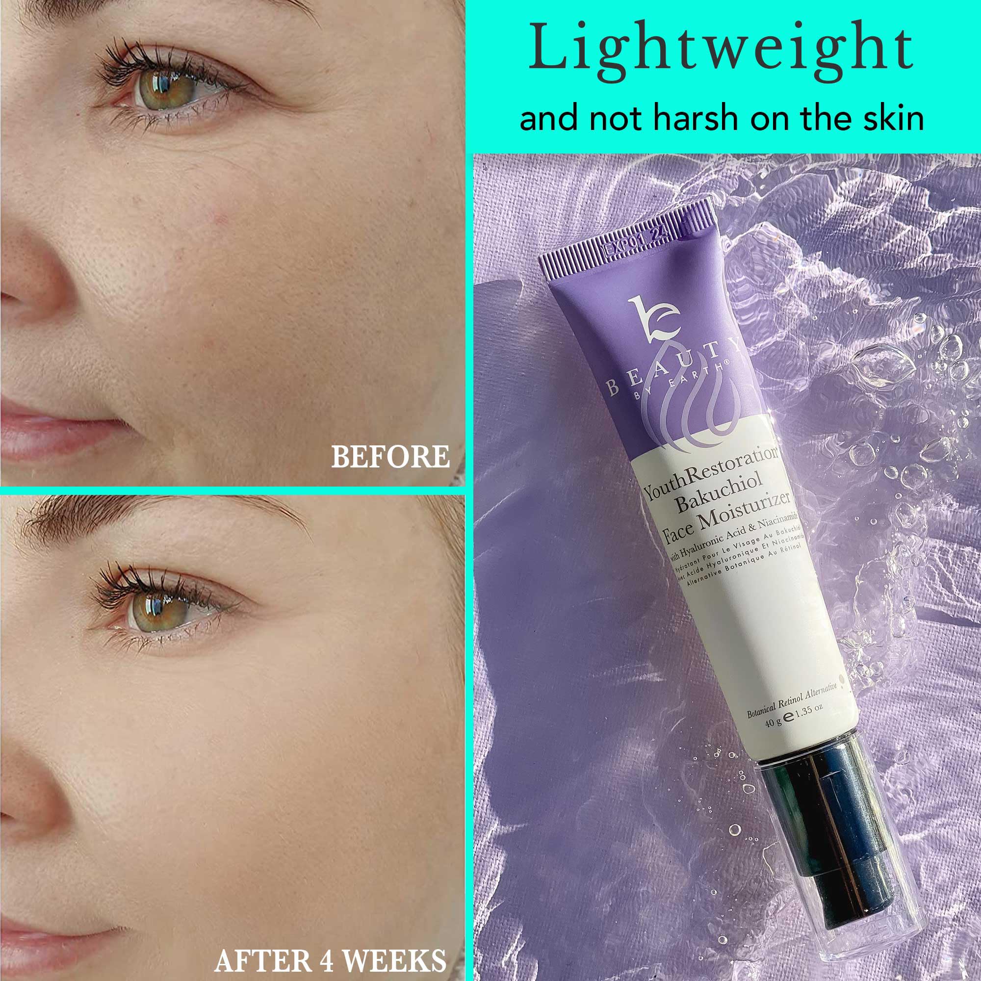 Beauty by Earth face care application demonstrates gentle at-home routine