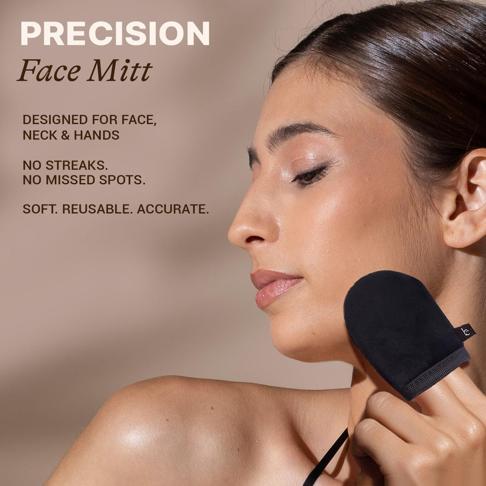 Face and neck blending with Beauty by Earth mini mitt