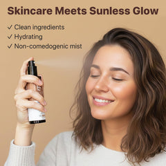 Beauty by Earth spray-dispense close-up on face application