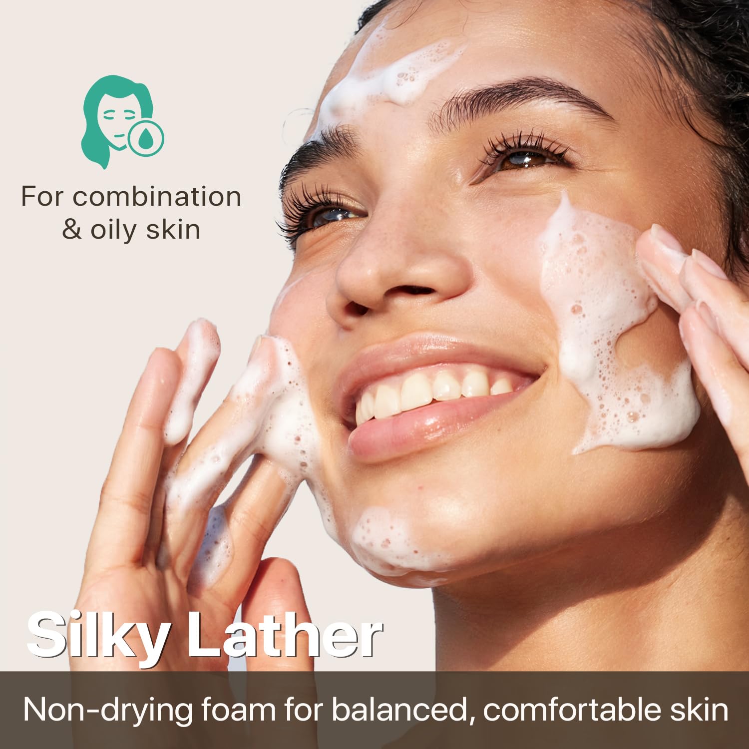 Beauty by Earth foaming face wash packaging highlights clean ingredients and cruelty-free ethics.