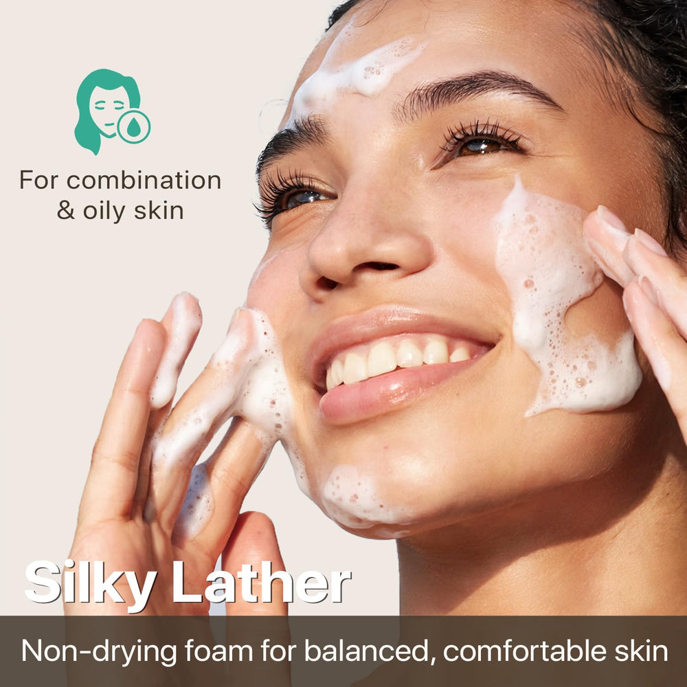 Beauty by Earth foaming face wash packaging highlights clean ingredients and cruelty-free ethics.