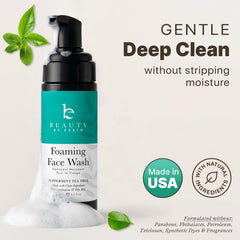 Beauty by Earth foaming face wash texture-foam demonstrates deep cleansing without drying.