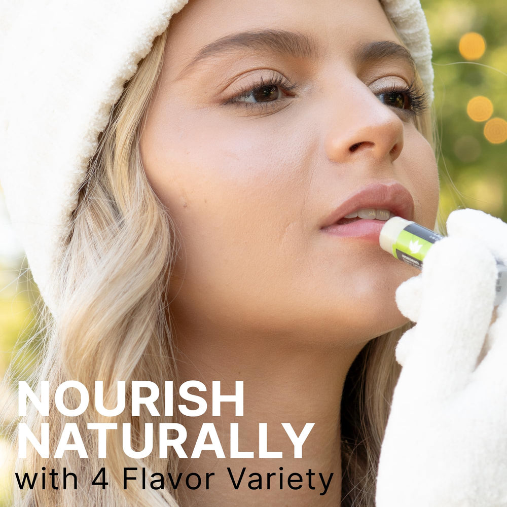 Beauty by Earth gift-ready lip balm set, ideal stocking stuffers.